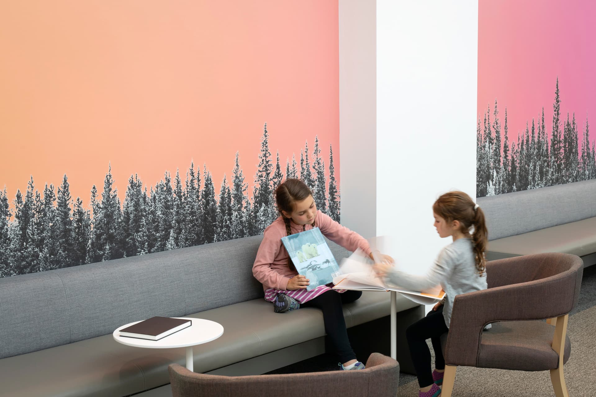 KPWA, Kaiser, Kaiser Permanente, NBBJ, Northgate, Seattle, WA, clinic, existing, graphic, healthcare, interiors, seating, waiting